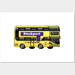 Stockport Transport for Greater Manchester (TfGM) Bee Network yellow bus Posters and Art